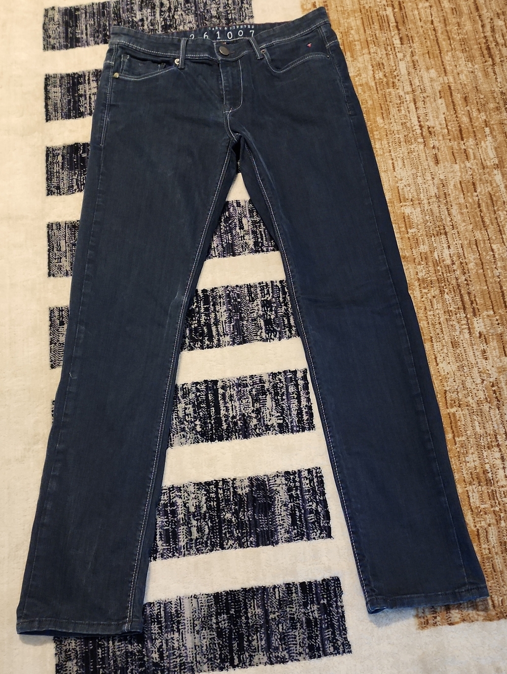 Louis Philippe Dark Blue Straight Leg Jeans